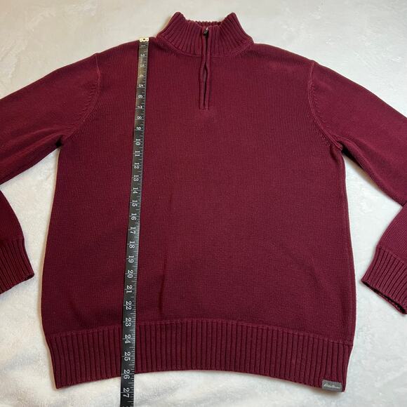 Eddie Bauer Men's Quarter Zip Pullover Cotton Knit Sweater Size Medium Academia - Picture 7 of 7